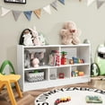 thumbnail image 2 of Giantex Toy Storage Organizer, 5-Section Storage Cabinet, Wooden Display Book Shelf, White, 2 of 10