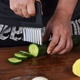 thumbnail image 5 of Cuchillo cortador arrugado, patatas fritas arrugadas y cortador de verduras para verduras, rebanador de zanahorias de acero inoxidable, 5 of 5