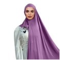 thumbnail image 2 of ManxiVoo head scarf Muslim Head Scarf Solid Color Long Scarf Wrap Scarves Cotton Scarf for Women Fashion scarfs for women Q, 2 of 4