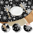 thumbnail image 4 of Black Christmas Snowflake Pattern Round Fitted Tablecloth with Elastic Edge,Dining Table Cover Waterproof,Outdoor Round Tablecloth for Camping,Dining,Indoor and Outdoor, 4 of 7