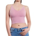 thumbnail image 6 of Made by Olivia Women's Seamless Padded Workout Sports Bra Cami Cropped Yoga Tank Top with Adjustable Straps, 6 of 7