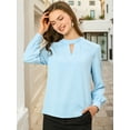 thumbnail image 2 of Dde San Patricio profesional Blusas de gade manlarcon cuello alto elegante pamujer  Azul Claro XXL, 2 of 6