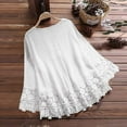 thumbnail image 4 of Blczomt Plus Size Women Tops White Long Sleeve Plain Blouse Basic Lace Embroidered Blouse Women XL, 4 of 9