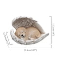 thumbnail image 2 of Sunny Serenity: Radiant Yellow Polyresin Angel Dog Figurine, 2 of 5