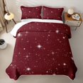 thumbnail image 2 of Manfei Sparkle Stars Printed Twin Quilt Set,Cute Cartoon Themed Twin Coverlet Set,Red White,Black Reversible,2-Piece,1 Bedspread and 1 Pillowcase, 2 of 7