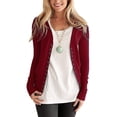 thumbnail image 2 of DHFJKG Womens Cardigan Sweaters Knitted Slim Fit Solid Color Long Sleeve V Neck Button Down Jacket Fitness Cozy Outerwear, 2 of 9