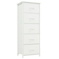 thumbnail image 1 of Eunos White Tall Dresser for bedroom, 5 Vertical Fabric Drawers Nightstand, Living Room Hallway, 1 of 7