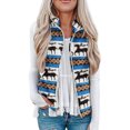 thumbnail image 3 of Chaleco De Lana, Estampado De Patrón Navideño, Suave, Elegante, Transpirable, Con Cremallera, Chaqueta Sin Mangas Para La Playa Para Mujer ANGGREK Azul XXL, 3 of 5