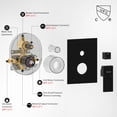 thumbnail image 4 of Kichae 12'' Wall Mount Shower Head System with Bath Tub Faucet，Matte Black 3 Function Shower Combo with Pressure Balance Valve and Diverter, 4 of 8