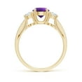 thumbnail image 2 of ANGARA Natural 0.8 Ct. Amethyst with Diamond Classic Ring in 14K Yellow Gold for Women (Ring Size: 10), 2 of 9