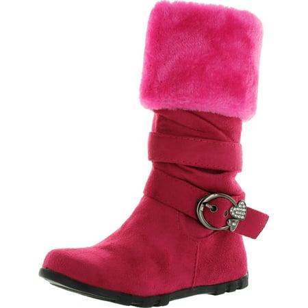 

Diamond New Girls Slouch Comf Tall Midcalf Suede Winter Boots Shoes H.Pink C01 11
