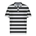thumbnail image 5 of Zylanna Men's Polo Shirts, Short Sleeve Fashionable Striped Turndown Collar Tee Shirts for Man Black Size 3XL, 5 of 5