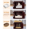 thumbnail image 3 of PETSFIT Cat House Enclosure, Unfold to Use, No Assembly Needed, Cat House & End Table,Espresso, 3 of 9