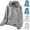 thumbnail image 1 of Txeol Manteau de Pluie à Capuche pour Femme Imperméable Protection Solaire Séchage Rapide Chandails d'Extérieur Randonnée Pêche Manteau avec Poche Rabais de 90 % Liquidation, Blanc, TTTTG, 1 of 10
