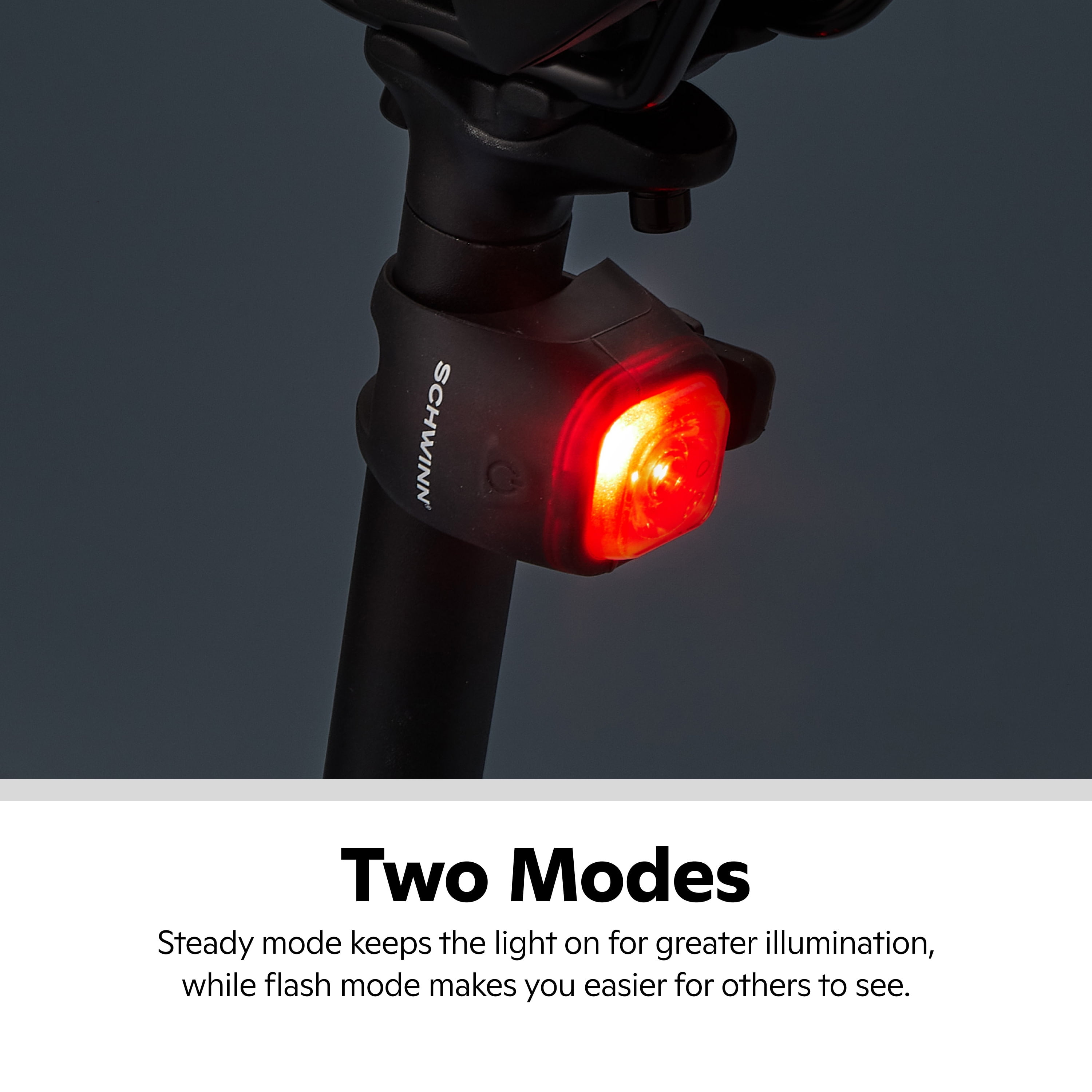 (2 pack) Schwinn Quick Wrap LED Bike Light Set, 30 Lumens, Black