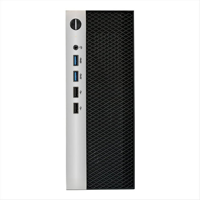 Caja de Computadora Mini ITX, Chasis HTPC con Soporte para 4 Puertos USB, Fuente de Alimentación 1U, Compatible para Placa Base MINI-ITX.