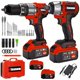 thumbnail image 2 of Juego de Taladro y Llave Inalámbrica Rojo con 2 Baterías de 48V | Herramienta Eléctrica Potente para Bricolaje, Hogar y Construcción, 2 of 5