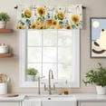 thumbnail image 2 of Curtain Valance for Windows, Country Sunflower Daisy Flower Kitchen Valances Rod Pocket Short Curtains, Farmhouse Plant Bee Window Valance for Bedroom Bathroom Living room 60x18in, 2 of 9
