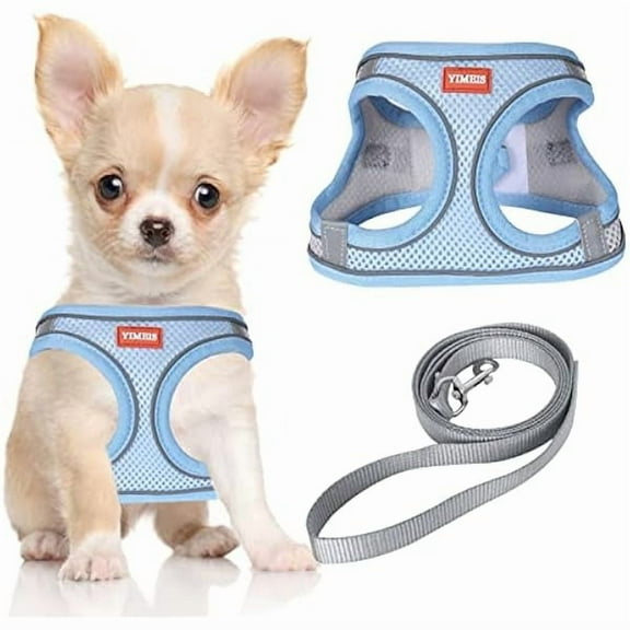 1997 Dog Harness and Leash Set, No Pull Soft Mesh Pet Harness, Reflective Adjustable Puppy Vest for Small Medium Large Dogs, Cats (Greyblue, Medium (Pack of 1)