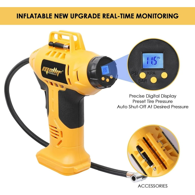 Dewalt 20V Max Tire Inflator Cordless 160PSI Air Compressor with Gauge TOOL ONLY NO BATTERY Walmart