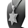 thumbnail image 5 of iJewelry2 Silver-tone Crystals Piled Stars of David Charm Pendant Franco Chain Necklace 36'', 5 of 5
