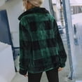 thumbnail image 4 of BLTIBY Womens Flannel Jacket Plaid Printed Zip Down Long Sleeve Shirts Autumn Winter Retro Lapel Coats Outfits with Pocket 2024 Green L, 4 of 9