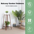 thumbnail image 5 of Wooden 2 Tier Tall Plant Stand Pot Holder Small Space Table Garden Planter Brown, 5 of 10
