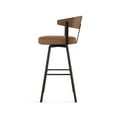 thumbnail image 3 of Amisco Quinton 26 In. Counter Stool - Tan Faux Leather / Dark Brown Metal / Light Brown Wood, 3 of 10