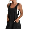 thumbnail image 2 of DYMADE Women Solid Color Casual Suspender Jumpsuit Wide Strap Romper, 2 of 4