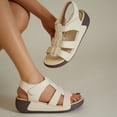 thumbnail image 5 of LOVZFMLL Sandals for Women 2025 Casual Outdoor Comfort Walking Sandals Summer Open Toe Ankle Strap Sandals for Beach Vacation Beige 5.5, 5 of 8