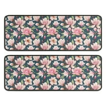 Kitchen Rugs Sets Of 2,Pioneer Flower Floral Print Pattern Anti Fatigue Kitchen Mat Rugs Non Slip Washable,Decorative Kitchen Floor Mats for Kitchen,Sink,Laundry,17"x47" 17"x47"