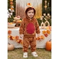 thumbnail image 5 of RUINIXCW Toddler Baby Boy Girl Thanksgiving Turkey Costume Infant Fall Winter Animal Cosplay Photoshoot Outfit Fleece Long Sleeve Hoodie Pants Set, 5 of 10