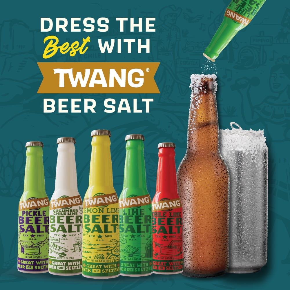 (3 pack) Twang Lime Flavored Beer Salt, All Natural Lime Flavor, 1.4oz Bottle