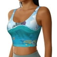 thumbnail image 2 of Goofa Lighthouse Sea Port Printed Sports Bras for Women, High Impact Running Bra Workout Crop Tank Tops Longline Sports Bra Push up-Small, 2 of 9