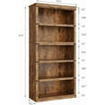 thumbnail image 3 of IDEALHOUSE 5 Tier Bookcase, Farmhouse Book Shelf with Storage, 71" Tall Book Case Wooden 5 Shelf Bookcase for Home Office, Living Room, Bed Room (Vintage, 67.4" H x 31.5" W x 12.8" D), 3 of 7