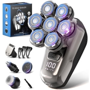 7D Head Shavers for Bald Men Detachable Head Shaver LED Display Dry Wet Bald Head Razor IPX7 Waterproof Head Shavers with Type-C Charge