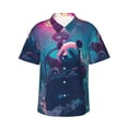thumbnail image 1 of Fotbe DJ Panda Hot Air Balloon Camisa Hawaiana para Hombre Unisex – Camisa Casual de Verano con Botones de Manga Corta de Algodón y Lino,3X-Large, 1 of 7