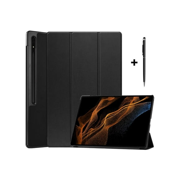 Samsung Galaxy Tab S8 Ultra Case 14.6 Inch 2022 with S Pen Holder Model SM-X900 / SM-X906 Slim Stand Protective Smart Folio Cover with Universal Stylus Pen