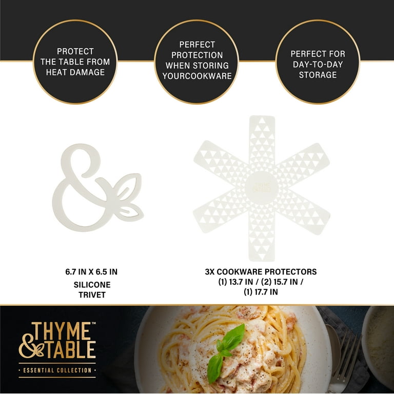 Thyme & Table Nonstick 12 Piece Supreme Cookware Set, Cream
