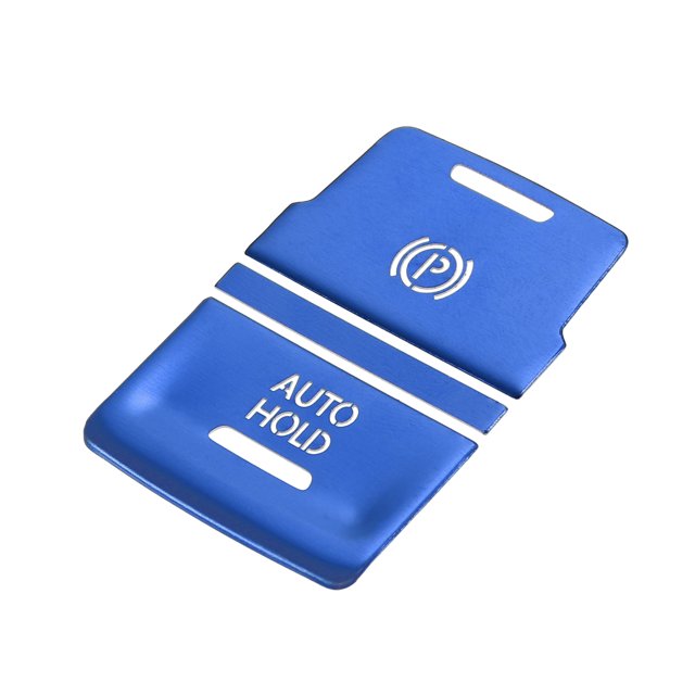 Unique Bargains Cubierta del botón del interruptor del freno de mano electrónico de la consola central de 3 piezas para VW Arteon CC 19-23 Aleación de aluminio Azul