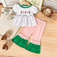thumbnail image 2 of KPOPLK Baby Girl Outfit Daddy's Little Caddy Romper Cart Flare Pants Set Summer Clothes(S#-White,3-4 Years), 2 of 9