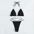 thumbnail image 5 of adviicd Maillots de Bain pour Femmes Bikini pour Femme Maillot de Bain Croisé à l'Avant à Lacets Deux Pièces Noir, TG, 5 of 5