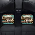 thumbnail image 4 of Renewold American Tribal Highland Cow Daisy Brown Teal Car Floor Mats All Weather Car Carpets Set of 4, Non-Skid Auto Rugs Universal Fit Car Floor Carpet for Most Cars Truck Sedan SUV, 4 of 7
