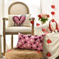 thumbnail image 3 of I Love U XOXO Valentine Hearts Pink Throw Pillow Covers, 12 x 20 Inch Love Wedding Cushion Case Decoration for Sofa Couch Set of 4, 3 of 6