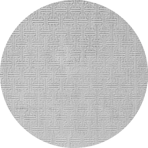 Ahgly Company Indoor Round Solid Gray Modern Area Rugs, 6' Round