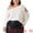 Beige, variant on Women's Plus Cold Shoulder Tie Long Sleeve Blouse 3X Beige