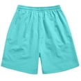thumbnail image 6 of BVnarty Men's Solid Casual Athletic Elastic Waist Drawstring Cargo Shorts with Multi-Pockets, Summer Outdoor & Workout Shorts Blue XXL, 6 of 9