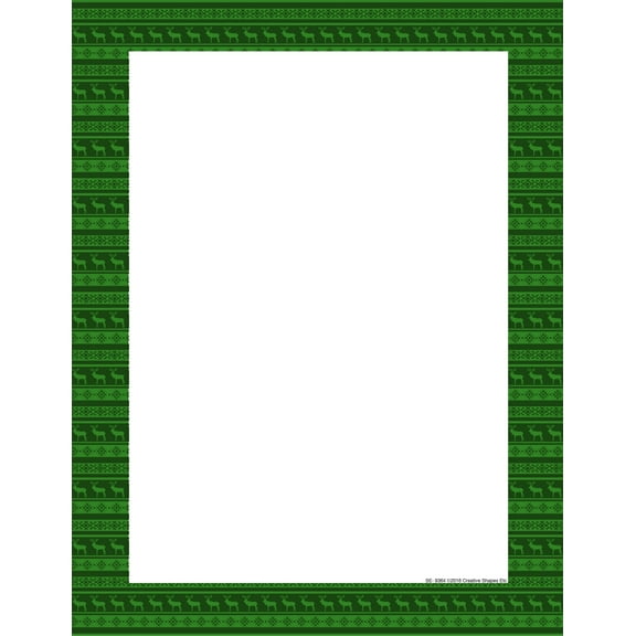 SHAPES ETC. Designer Paper - Holiday Green Deer (50 Sheet Package)