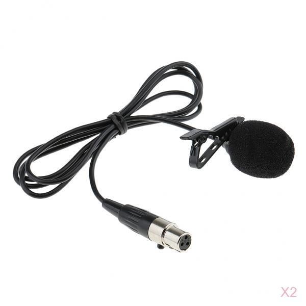 Juego de 2 micrófono de solapa Yuyangstore con cable Para videocámara XLR de 3 clavijas
