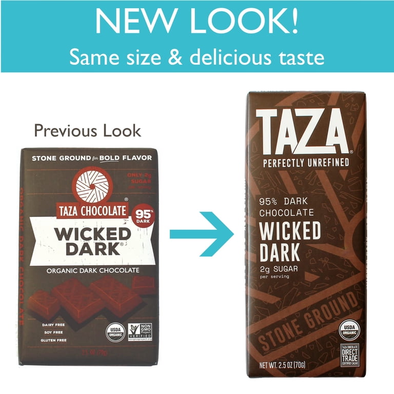 Taza Chocolate Organic 70% Dark Orange Crunch Bars - Stone Ground, Vegan (10 Count, 2.5 Oz Each)